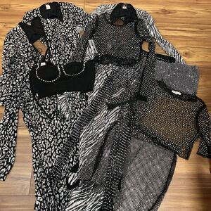 Women’s Festival Clubwear Rhinestone Sequin Clothing Lot 11 Pc Mixed Sz Reseller